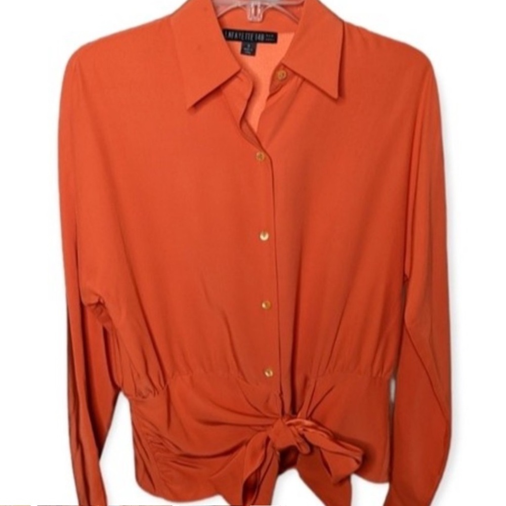 Lafayette 148 silk blouse with tie waist